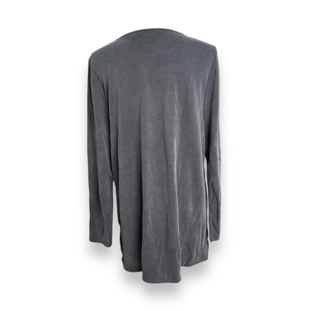 Soft Surroundings Scoop Neck Long Sleeve Dark Gray Modal Blend Tunic Top Large - Picture 2 of 4